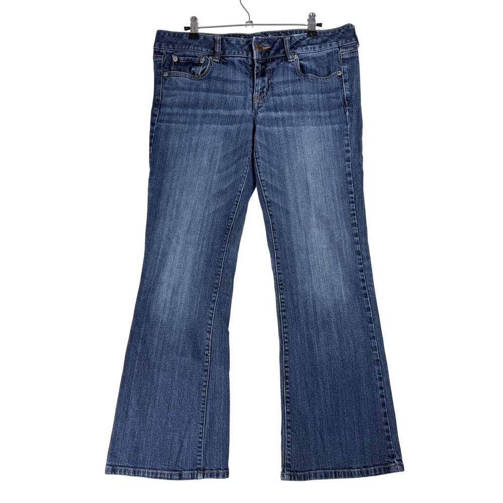American Eagle Favorite Boyfriend Jeans Women 10 Short Blue Stretch Denim Boho
